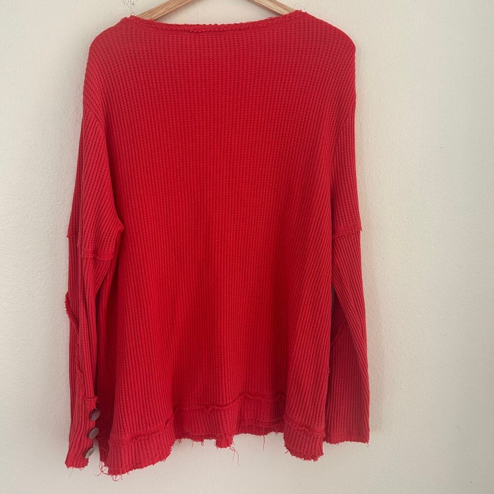 Soft Surroundings My Time Waffle Knit Top Womens XL Melon Oversized Tunic Boho - Picture 5 of 10